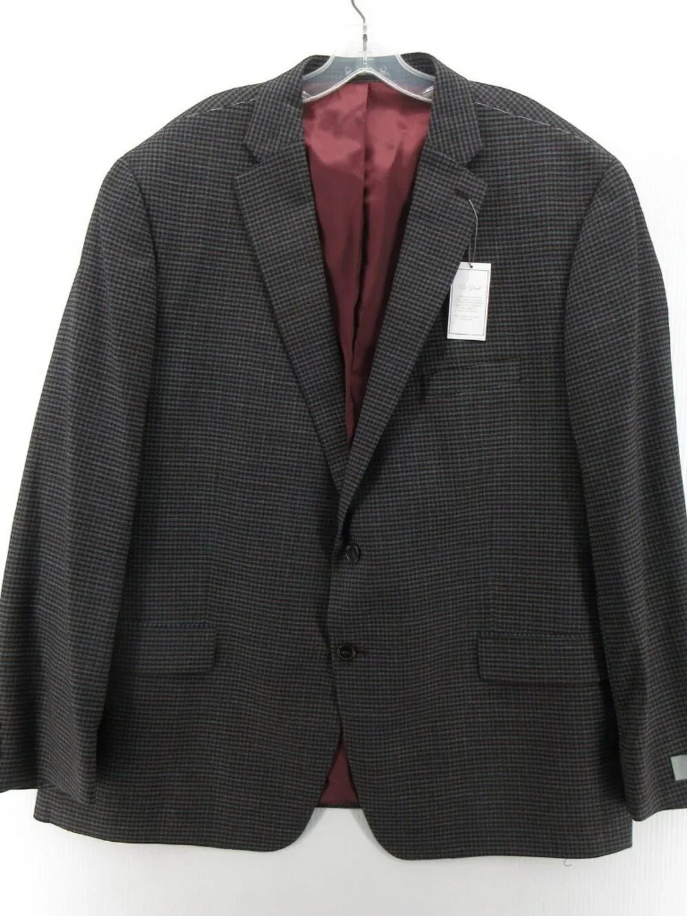 Hart Schaffner Marx Sport Coat 52 Blazer Wool Gingham Check Jacket NEW